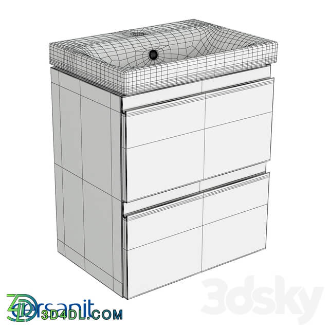 Bathroom furniture - Wall-hung washbasin cabinet_ Moduo slim 50_ white