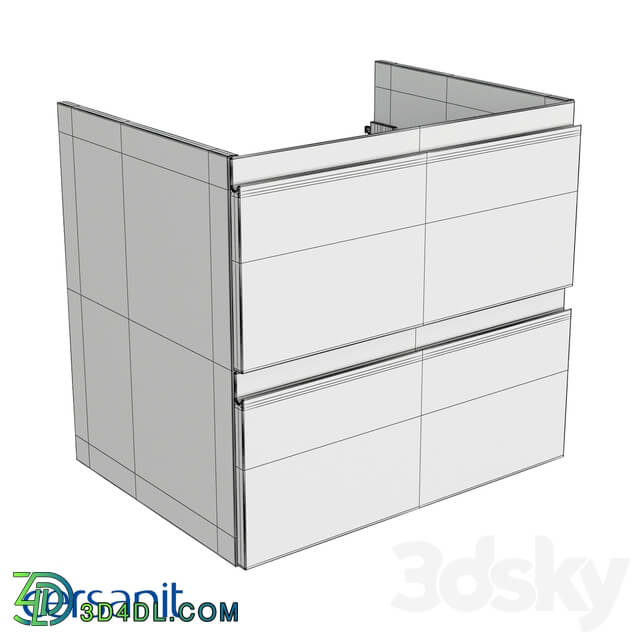 Bathroom furniture - Wall-hung washbasin cabinet_ Moduo 60_ white