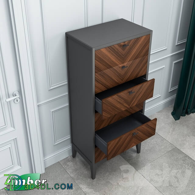 Sideboard _ Chest of drawer - OM Dresser _Toscana_ T-949. Timber-mebel