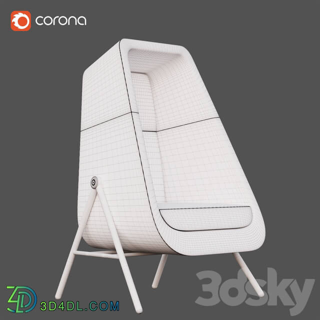 Arm chair - Muse Privacy Booth Metal Base Armchair