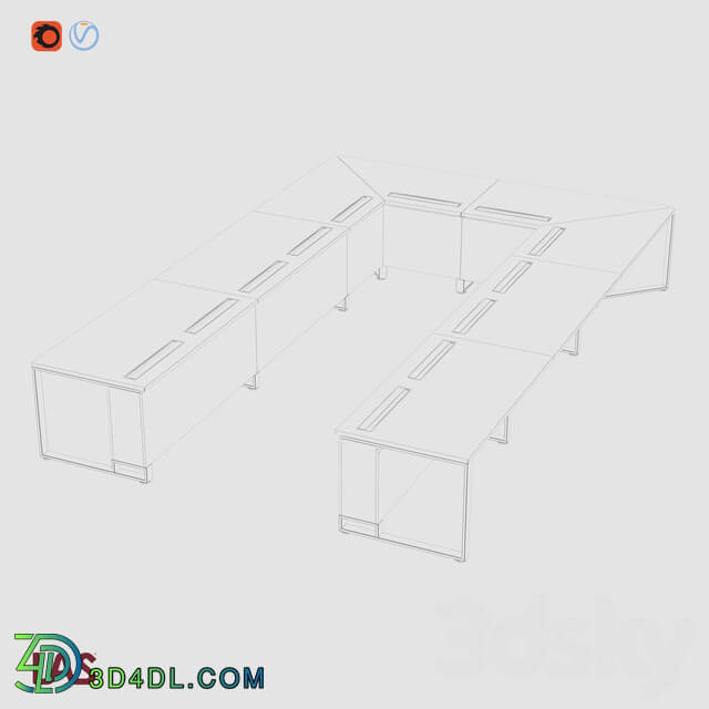Office furniture - 3D-model of an office table LAS I MEET _146659_