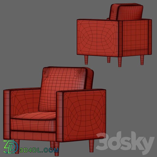 Arm chair - Rivet Revolve Modern Upholstered Armchair