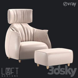 Arm chair - Armchair and pouffe LoftDesigne 10832 model 