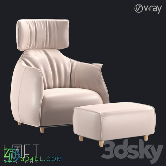 Arm chair - Armchair and pouffe LoftDesigne 10832 model