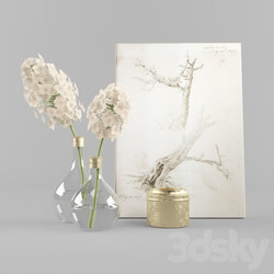 Decorative set - Hydrangea vase set 