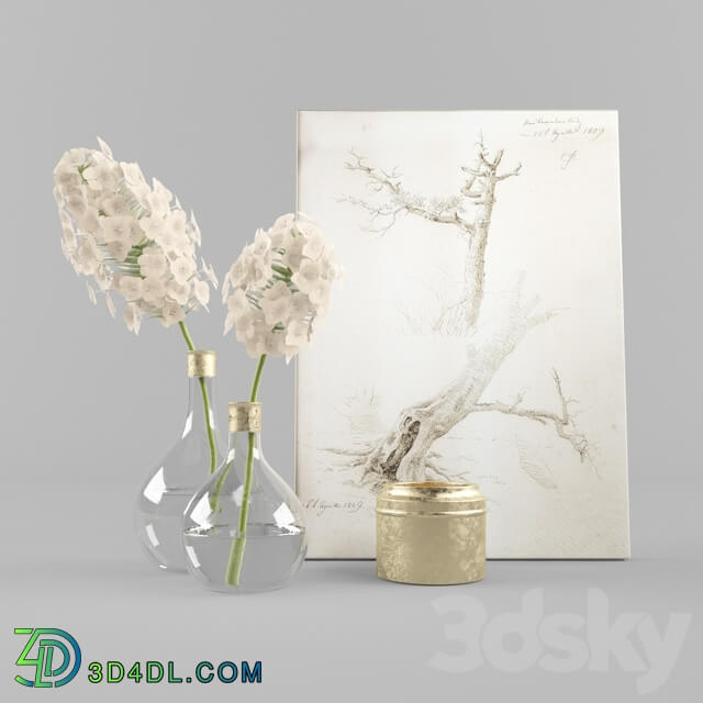 Decorative set - Hydrangea vase set