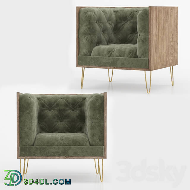 Arm chair - modern chesterfield tufted sofa02