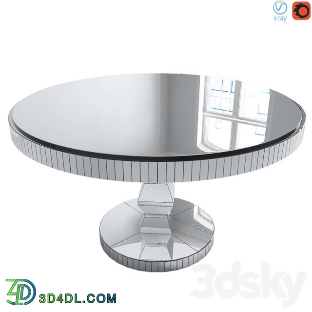 Table - Round Mirrored Dining Table