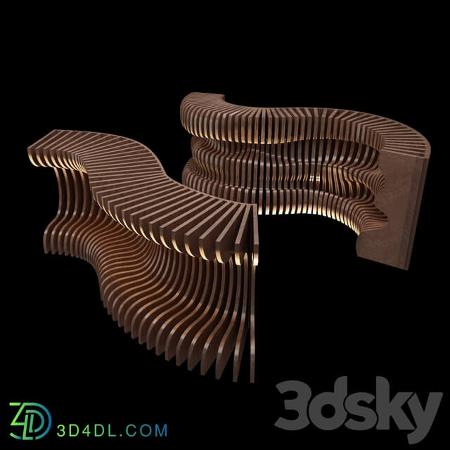 Other decorative objects - Wooden Curved Walls