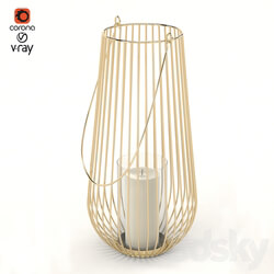 Other decorative objects - ZARA HOME LANTERN WITH GOLD BARS 