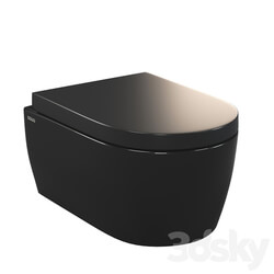 Toilet and Bidet - SSWW CT2038 Black wall-hung toilet 