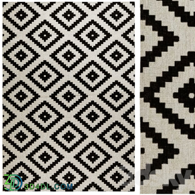 Carpets - Malta Black _ Cream Reversible Rug