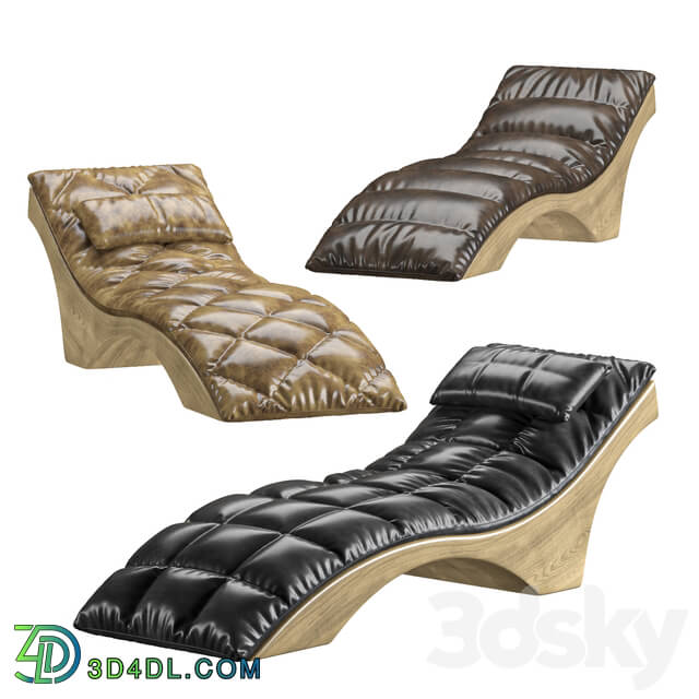 Other soft seating - Leather-Chaise Longue