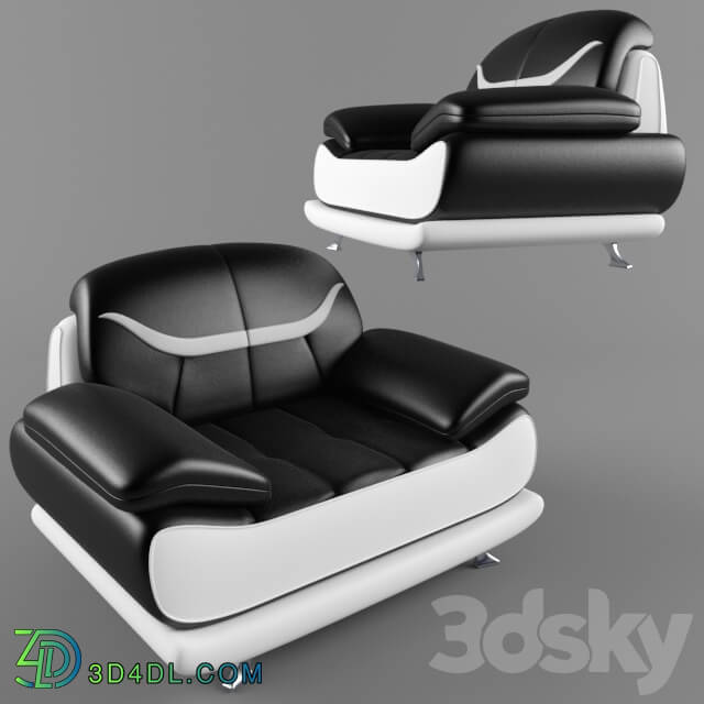 Arm chair - Chair _Bentley Modern Black and White_