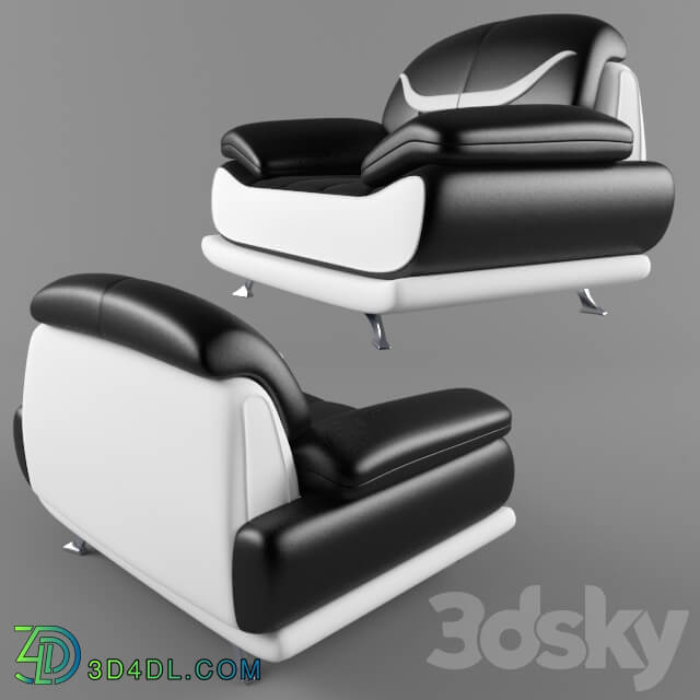 Arm chair - Chair _Bentley Modern Black and White_