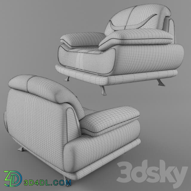 Arm chair - Chair _Bentley Modern Black and White_