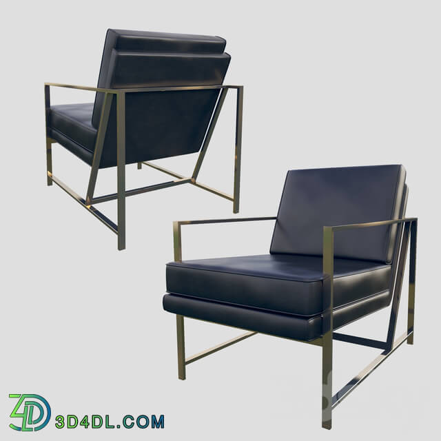 Arm chair - Arm Chair Leather _ Brass