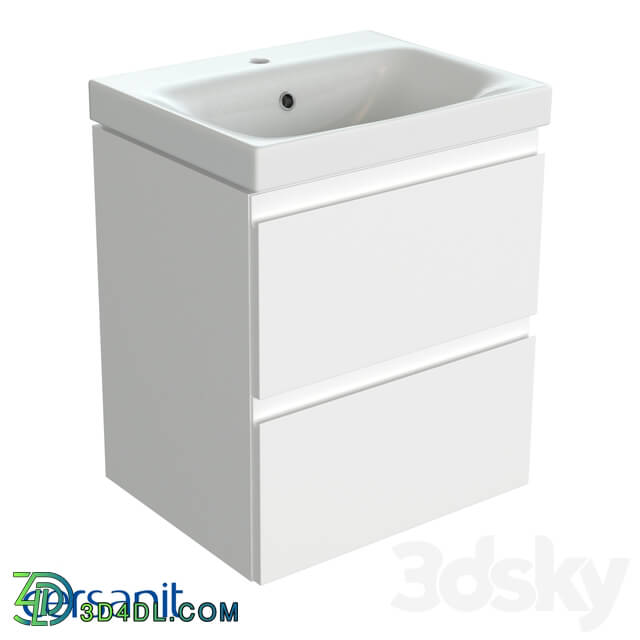 Bathroom furniture - Wall-mounted washbasin cabinet_ Moduo 50_ white