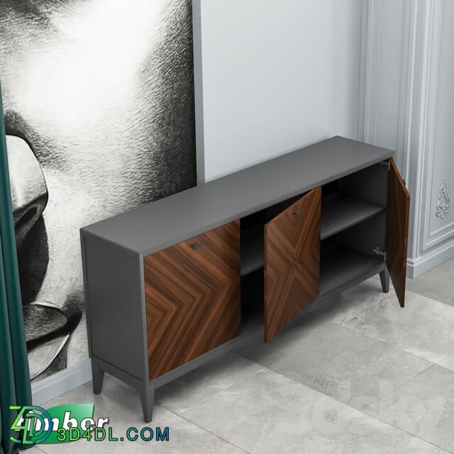 Sideboard _ Chest of drawer - OM Dresser _Toscana_ T-908. Timber-mebel