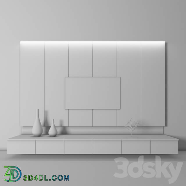 TV Wall - Simple Modern TV Unit 1