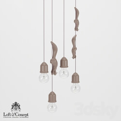 Chandelier - Lamp Squirrel karman Sherwood e robin SE151 BB INT-Pink _Loft concept_ 