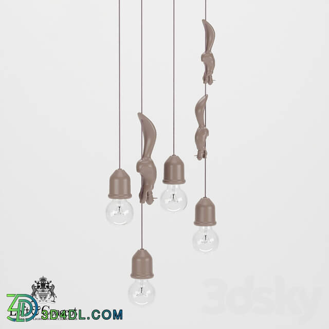 Chandelier - Lamp Squirrel karman Sherwood e robin SE151 BB INT-Pink _Loft concept_