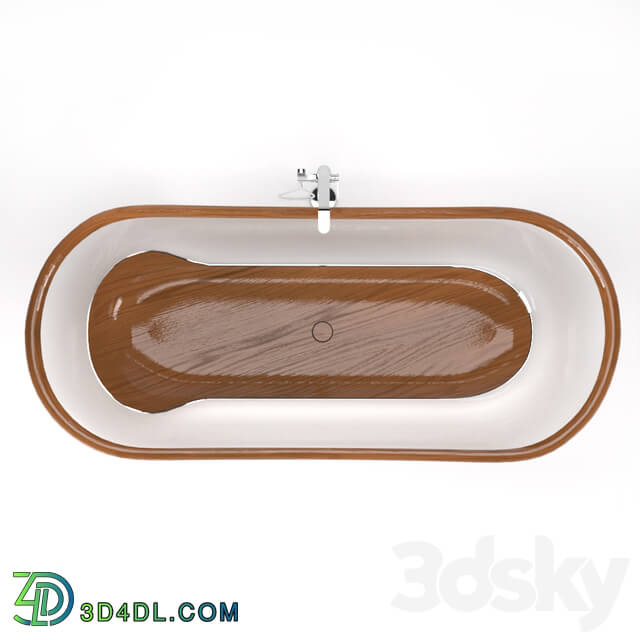 Bathtub - Glass and wood bathroom