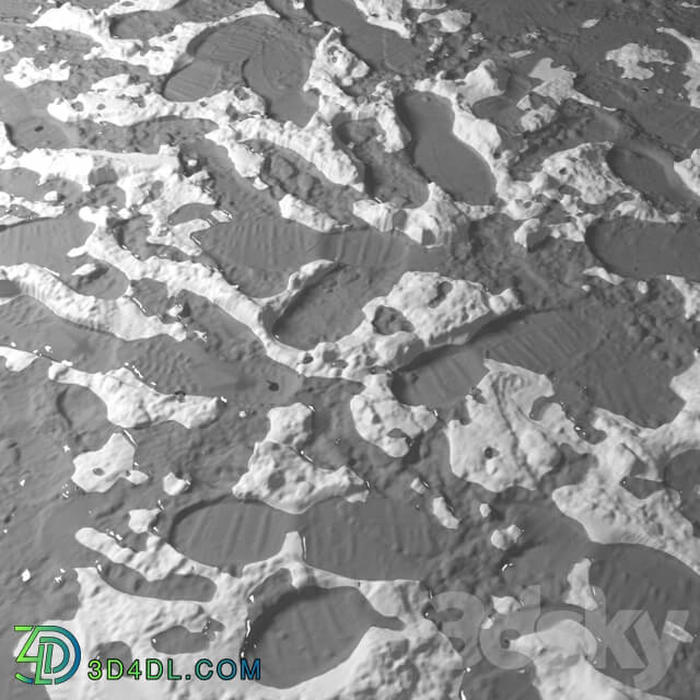Environment elements - Snowy Footprint Seamless 3D Model