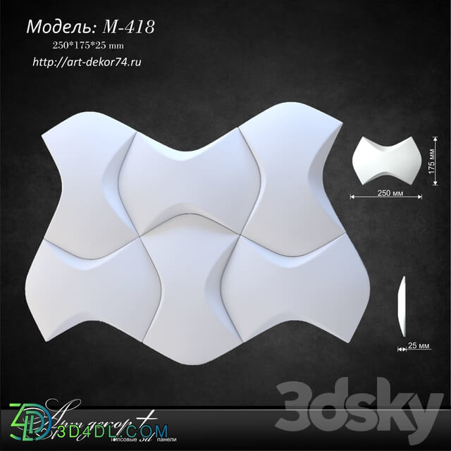 3D panel - Plaster model from Artdekor M-418