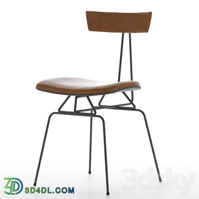 Chair - Dining chair Leather and metal