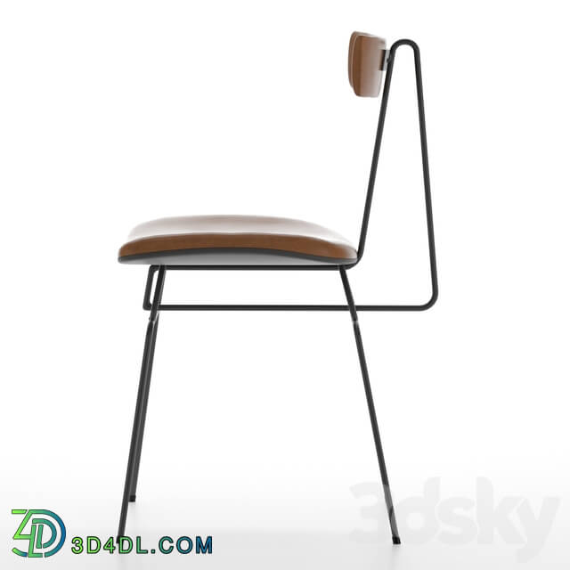 Chair - Dining chair Leather and metal