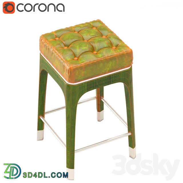 Chair - Rectangle leather stool