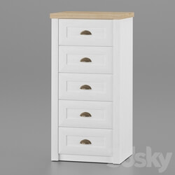 Sideboard _ Chest of drawer - 5 DRAWER CHEST MARKSKEL WHITE 