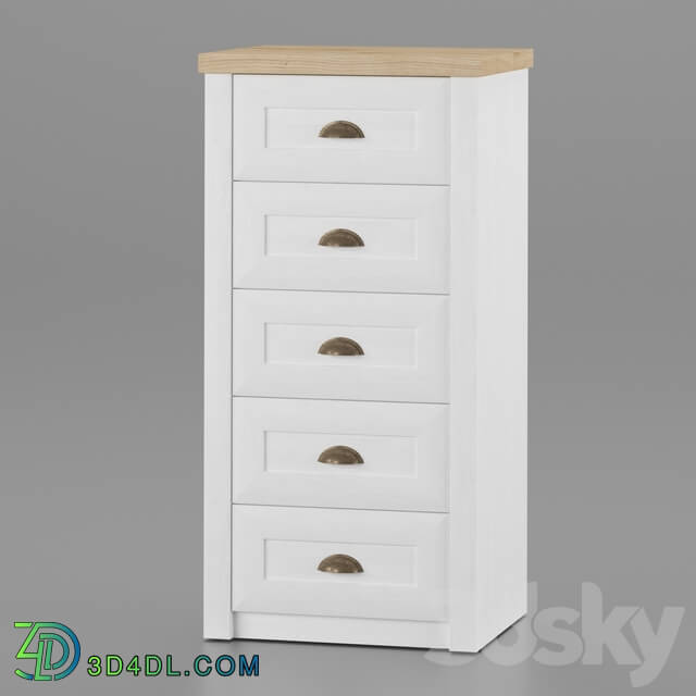 Sideboard _ Chest of drawer - 5 DRAWER CHEST MARKSKEL WHITE