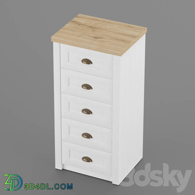 Sideboard _ Chest of drawer - 5 DRAWER CHEST MARKSKEL WHITE