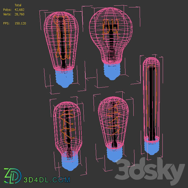 Technical lighting - 5 edison bulb lamps