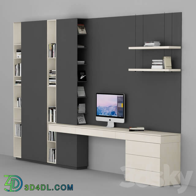 Wardrobe _ Display cabinets - shelf and working table