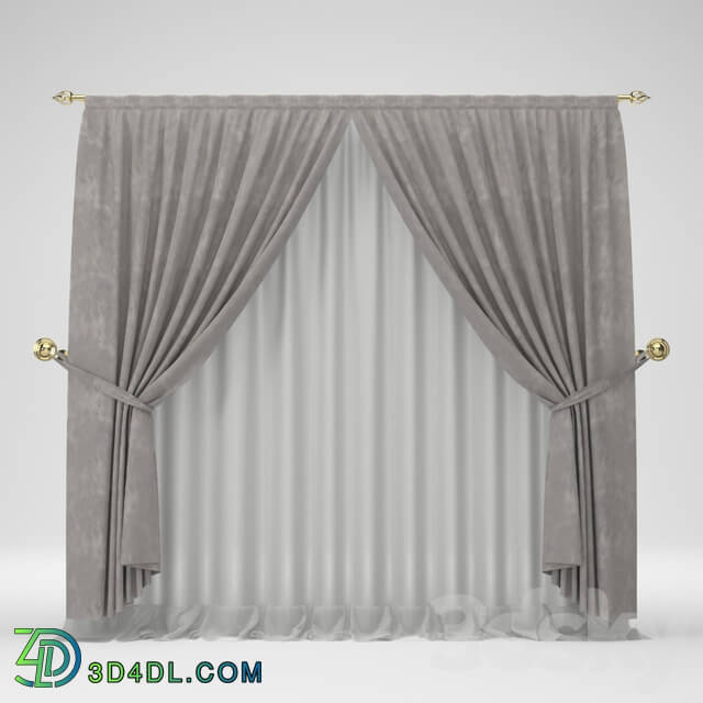 Curtain - Curtain with golden rod