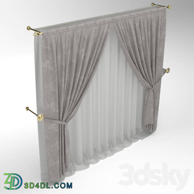 Curtain - Curtain with golden rod