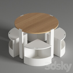 Table _ Chair - Crate and Barrel Nesting White and Natural Play Table 