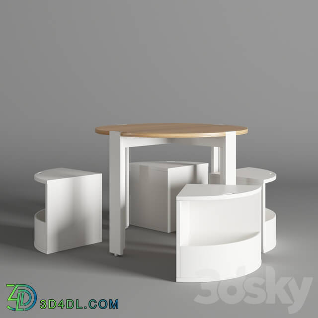 Table _ Chair - Crate and Barrel Nesting White and Natural Play Table