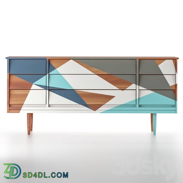 Sideboard _ Chest of drawer - Geometric Painted Dresser