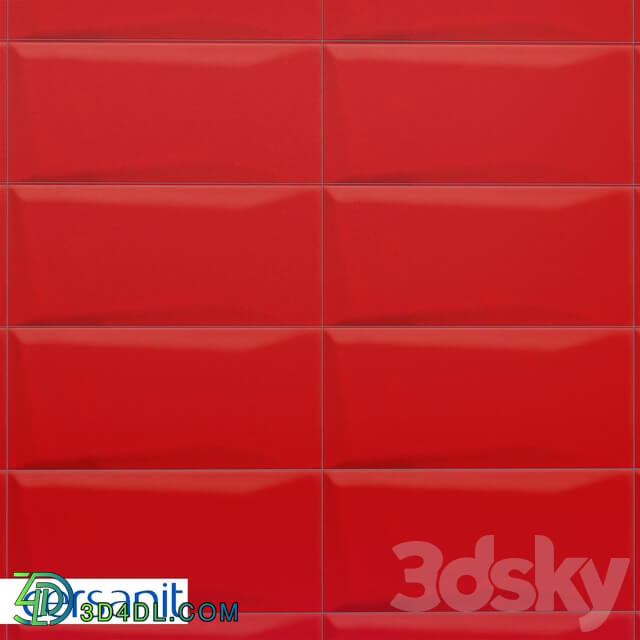 Tile - Tile Cersanit Evolution red relief 20x44 EVG412