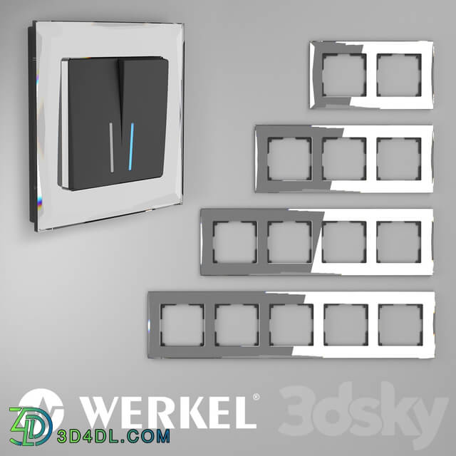 Miscellaneous - OM Glass frames for sockets and switches Werkel Diamant mirror