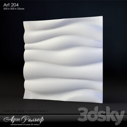 3D panel - Gypsum 3d panel Art-204 from ArtRelief 