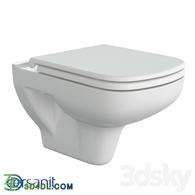 Toilet and Bidet - Wall Hung Toilet_ Color Clean On_ Lifting_ Easy-Off_ White