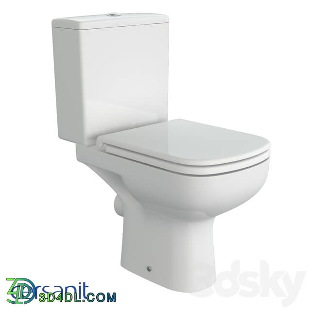 Toilet and Bidet - Wall Hung Toilet_ Color Clean on 011_ Lifting_ Easy-Off_ White