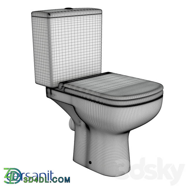 Toilet and Bidet - Wall Hung Toilet_ Color Clean on 011_ Lifting_ Easy-Off_ White