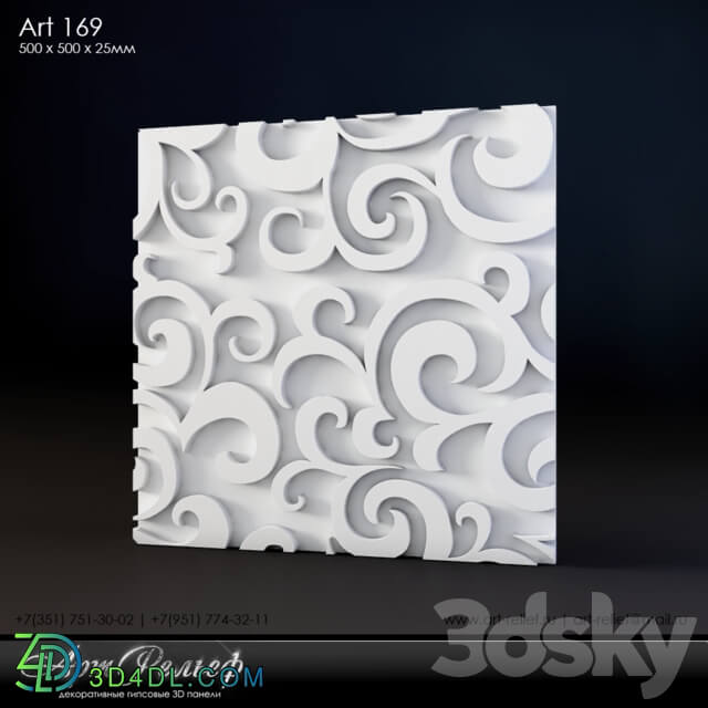 3D panel - Plaster 3d panel Art-1069 from Art Relief