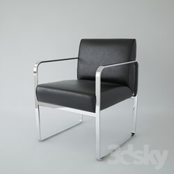 Arm chair - Baxton Studio Meg Black Leather Chair 